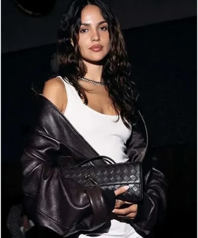 Eiza Gonzalez Bomber Leather Jacket