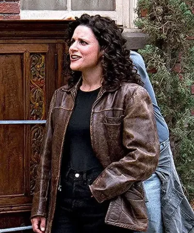 Elaine Benes Seinfeld Brown Leather Jacket