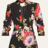 Carrie Preston Elsbeth Season 1 Black Floral Printed Blazer