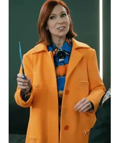 Elsbeth S03 Carrie Preston Orange Wool Coat