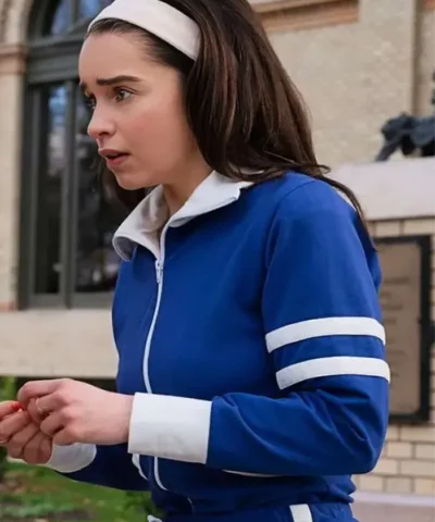 Emilia Clarke Ponies S01 Blue Track Jacket