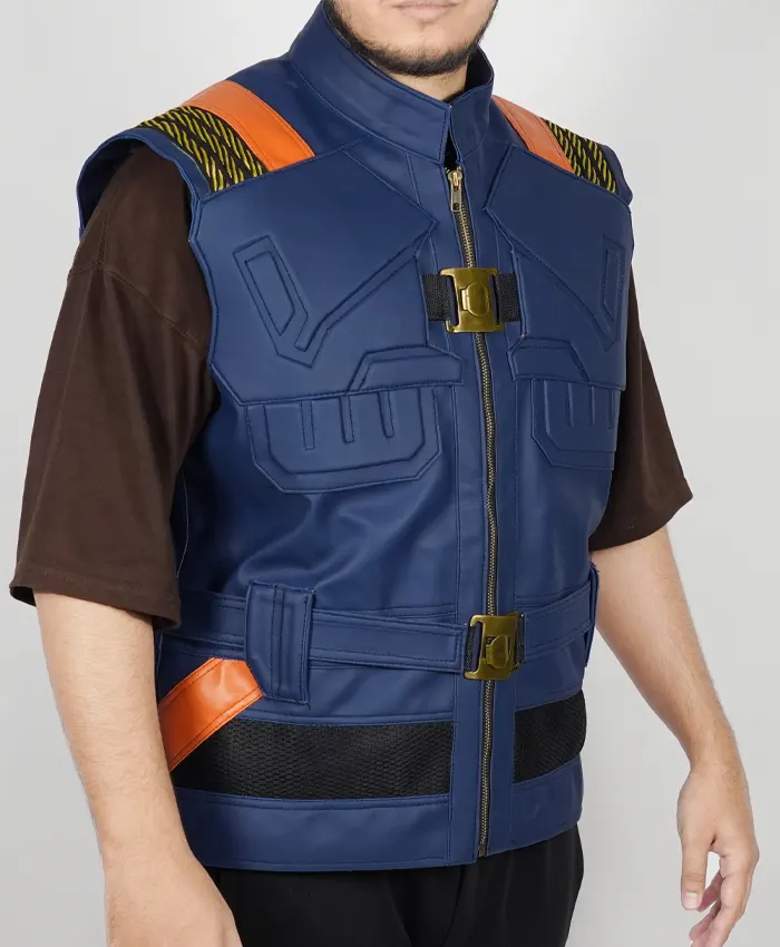 Michael B Jordan Black Panther Leather Costume Vest