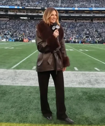 Erin Andrews Brown Fur Coat