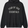 God Essentials Black Hoodie Front Shoot