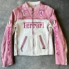 Ferrari F1 Pink Leather Jacket