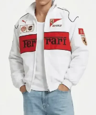 Ferrari F1 Vintage Racing White 2026 Jacket