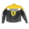 Ferrari Motorcycle Leather Riding Yellow and Black Jacket