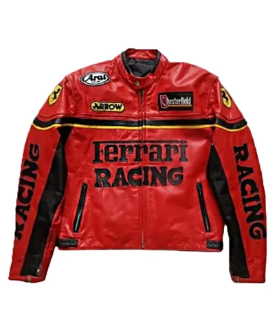 Ferrari Racing Red Leather Jacket