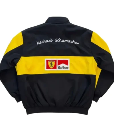 Ferrari x Marlboro Black and Yellow Racing Jacket
