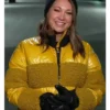 Ginger Zee Good Morning America 2026 Yellow Puffer Jacket