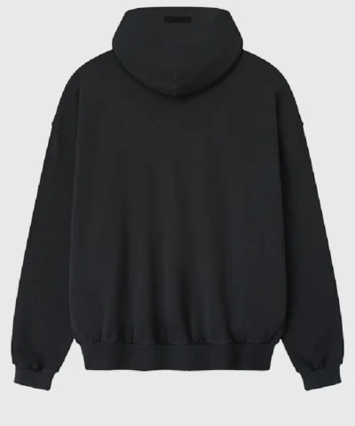 God Essentials Black Hoodie Back Shoot