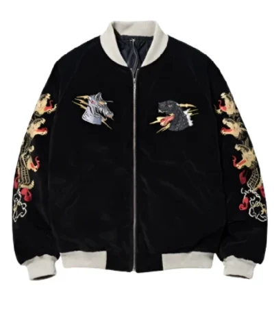 Godzilla Embroidered Bomber Jacket