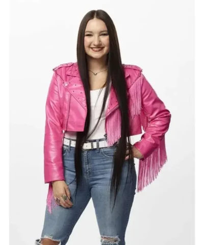 Hailey Wright The Voice S27 Pink Fringe Jacket