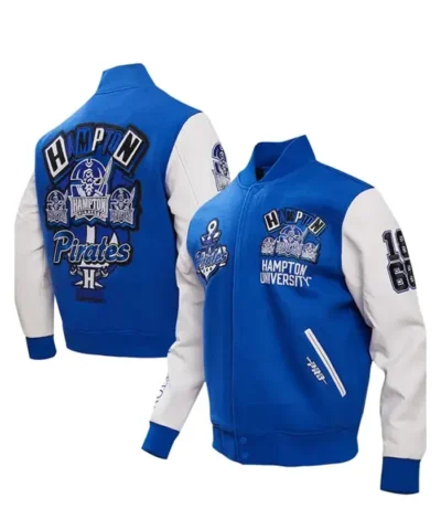 Hampton Pirates Homecoming Blue Varsity Bomber Jacket