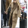 Hilary Duff Brown Shearling Coat