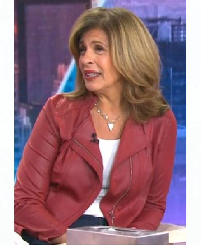 Hoda Kotb The Today Show Red Leather Jacket