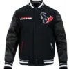 Houston Texans Classics Rib Retro Varsity Black Jacket