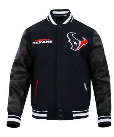 Houston Texans Classics Rib Retro Varsity Black Jacket