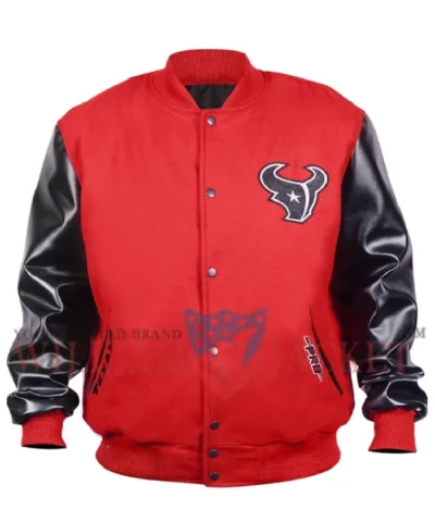 Houston Texans H-Town Red and Black Varsity Jacket