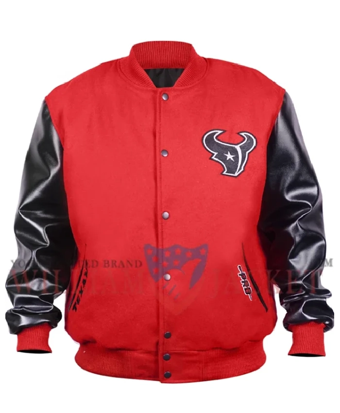 Houston Texans H-Town Red and Black Varsity Jacket