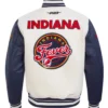 Indiana Fever Retro Classics Rib Eggshell Navy Full-Zip Varsity Jacket