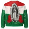 J Balvin Mexico Guadalupe Leather Bomber Jacket - multicolor