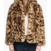 Jennifer Lawrence Leopard Printed Fur Jacket
