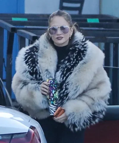 Arrives Jennifer Lopez Los Angeles Voluminous Fur Coat