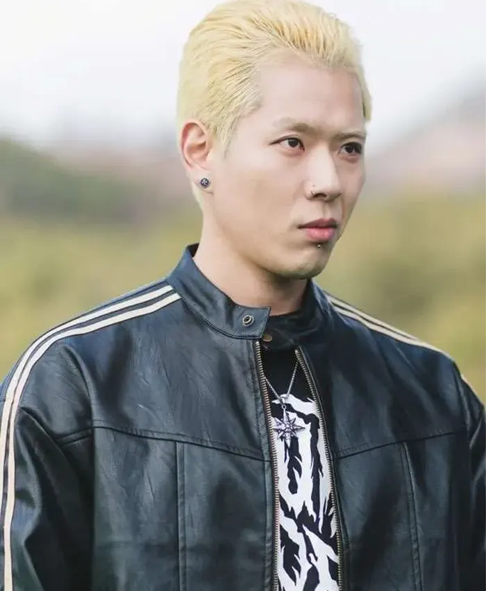 Kim Soon-cheol Study Group 2025 Black Stripe Leather Jacket