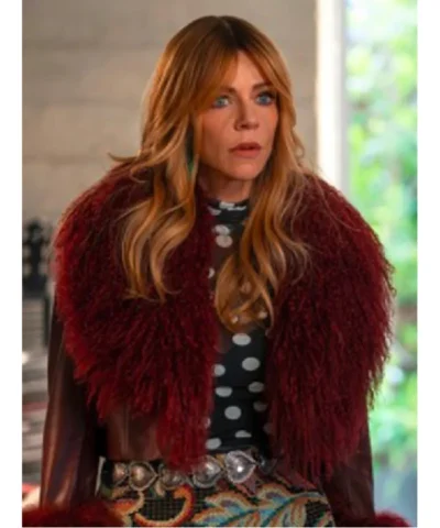 Kaitlin Olson High Potential S02 Fur Trim Crop Leather Jacket