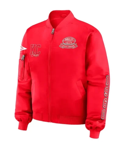 Kansas City Chiefs Red Patch Full-Zip Bomber Jacket