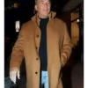 Kevin Costner Brown Wool Coat