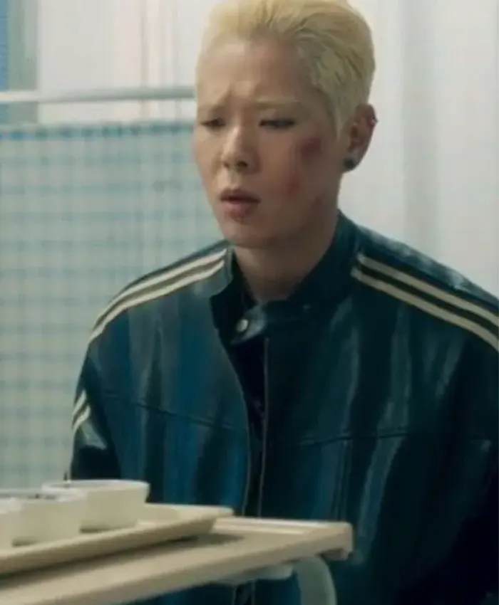 Joo Yeon-woo Study Group Black Leather Jacket