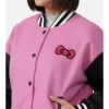 Kitty Pink & Black Varsity Bomber Jacket