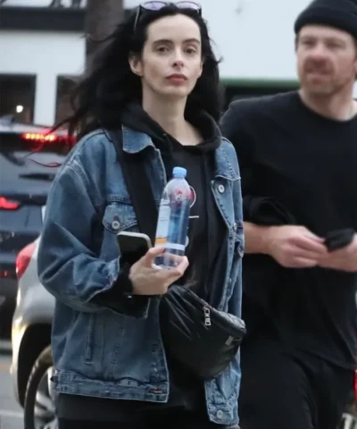 Kristen Ritter Running Errands Los Angeles Blue Denim Jacket