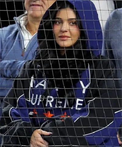 Kylie Jenner Marty Supreme Blue and Black Jacket