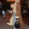 Los Angeles 2026 Rita Ora Brown Shearling Leather Coat