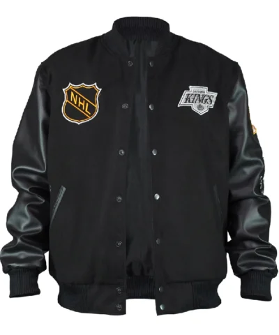 LA Kings Black Out Team Logo Varsity Jacket