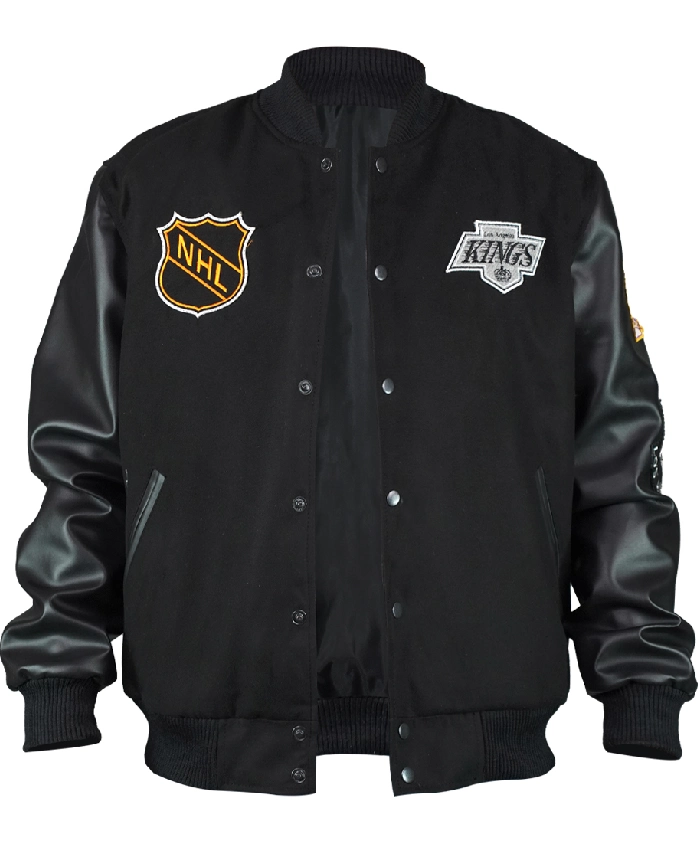 LA Kings Black Out Team Logo Varsity Jacket