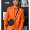 LA Premiere Timothée Chalamet Marty Supreme Orange Suit