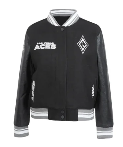 Las Vegas Aces Classics Rib Retro Varsity Jacket Style 1