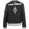Las Vegas Aces Retro Classics Rib Eggshell Black Full-Zip Varsity Jacket Style 1