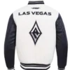 Las Vegas Aces Retro Classics Rib Eggshell Black Full-Zip Varsity Jacket Style 2