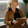 Laurel Hammond-Muntz Elsbeth Season 3 Amy Sedaris Brown Suede Jacket