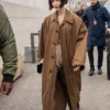 Click Here Lily Collins Orient Express Brown Coat