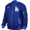 Baseball Team Los Angeles Dodgers Dugout Blue Wool Bomber Jacket