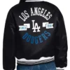 Los Angeles Dodgers Printed Logo Black Full-Snap Varsity Satin Jacket