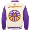 Los Angeles Sparks Retro Classics Rib Eggshell Purple Full-Zip Varsity Jacket