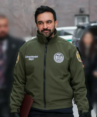 Zohran Mamdani Mayor Green Stand-Up Collar Jacket