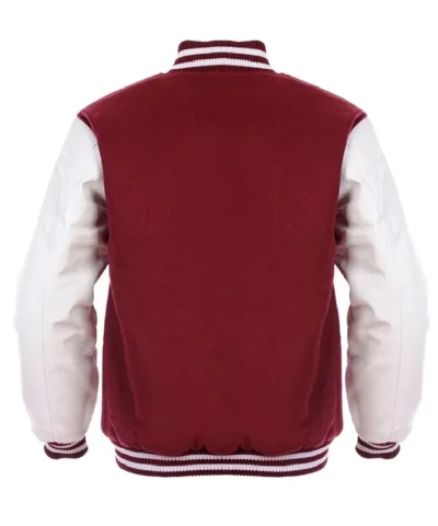 Alternative view of Maroon and White Letterman Jacket